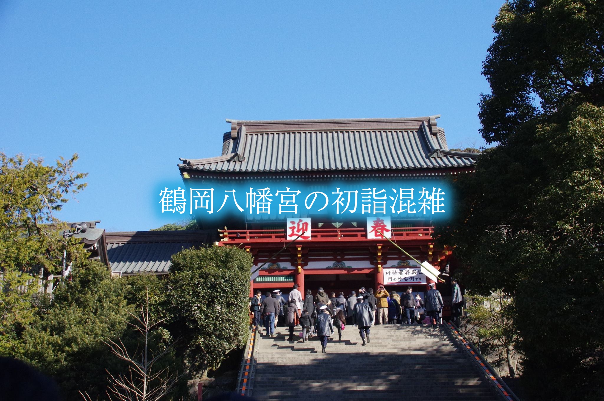 鶴岡八幡宮　初詣　混雑